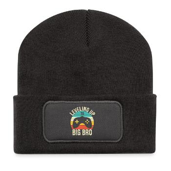 Leveling up to Big Bro - Beanie recyclé à patch - charbon - Devant