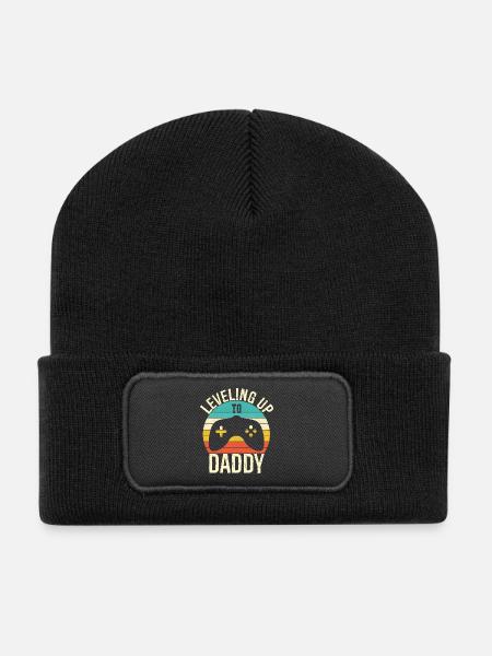 Leveling up to daddy - Beanie recyclé à patch - noir