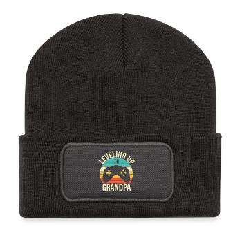 Aufstieg zum Opa - Recycelte Patch Beanie - Dunkelgrau - Vorne