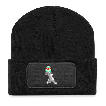 Bunny Easter Jogging - Recycled Patch Beanie - black - Front