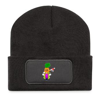 Trottinette de Noël Carotte - Beanie recyclé à patch - charbon - Devant