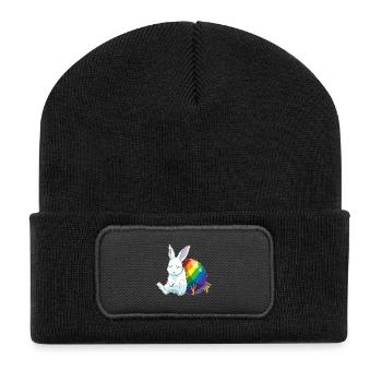 Bunny Easter Rainbow - Recycled Patch Beanie - black - Front