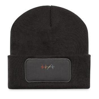 Vintage Clarinet Heart Line - Recycled Patch Beanie - dark grey - Front