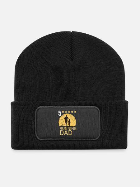Running Dad Läufer Dad Trail Running - Recycelte Patch Beanie - Schwarz