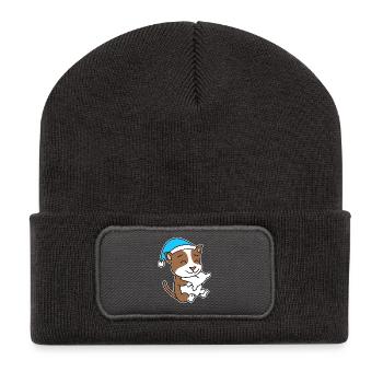 Staffordshire Bull Terrier Sleeping Fatigue Dog - Recycled Patch Beanie - dark grey - Front