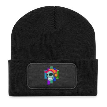 Skull Headphones Music - Recycled Patch Beanie - black - Front