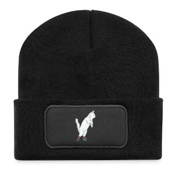 Katze Inline skating Inline skates - Recycelte Patch Beanie - Schwarz - Vorne