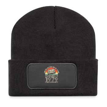 Born in 1979 Birthday 1979 Vintage 1979 - Recycled Patch Beanie - dark grey - Front