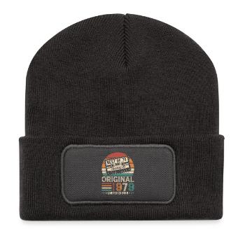 Born in 1979 Birthday 1979 Vintage 1979 - Recycled Patch Beanie - dark grey - Front
