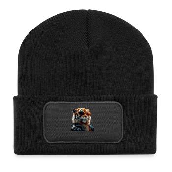 Tiger Big Cat Wild Cats Lover Cute Tiger - Recycled Patch Beanie - black - Front