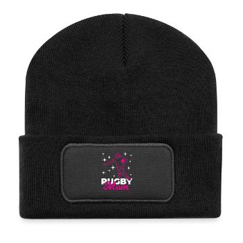 Rugby Mom - Recycled Patch Beanie - black - Front