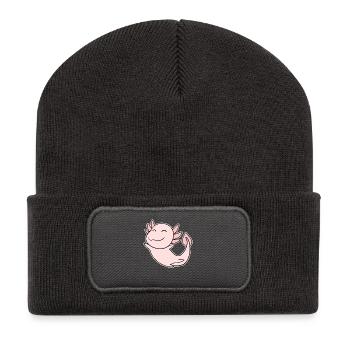Axolotl Motif Kids - Recycled Patch Beanie - dark grey - Front