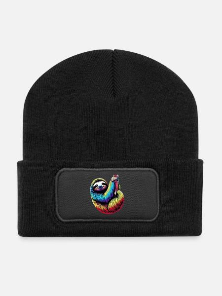 Faultier - Recycelte Patch Beanie - Schwarz