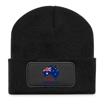 Wonderful Australia - Recycled Patch Beanie - black - Front