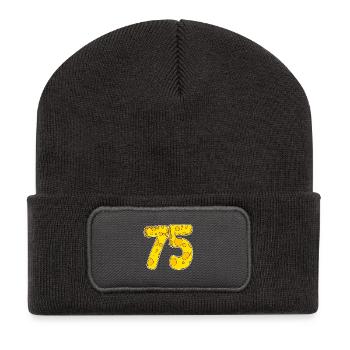 75 years of Lustig Käse - Recycled Patch Beanie - dark grey - Front
