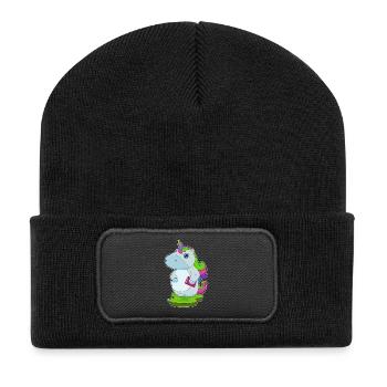 Unicorn Book - Recycled Patch Beanie - black - Front