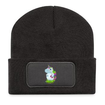 Unicorn Book - Recycled Patch Beanie - dark grey - Front
