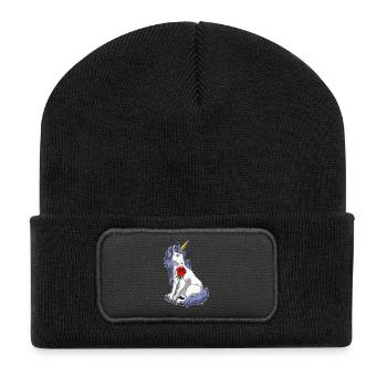 Licorne Rose - Beanie recyclé à patch - noir - Devant