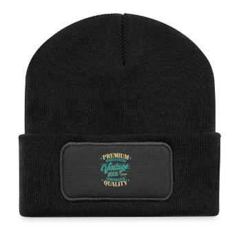 Geburtstag zur Perfektion gereift - Recycelte Patch Beanie - Schwarz - Vorne