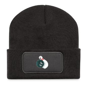 Quille à boule de bowling - Beanie recyclé à patch - charbon - Devant