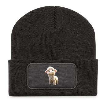 Sheep Lamb Mow Sheep Shepherd Cute Sheep Sheep - Recycled Patch Beanie - dark grey - Front
