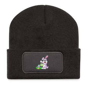 Jardin de Pâques Bunny - Beanie recyclé à patch - charbon - Devant