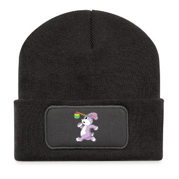 Bunny Easter Jogging - Recycled Patch Beanie - dark grey - Front