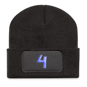 4 - Vier - Recycelte Patch Beanie - Dunkelgrau - Vorne