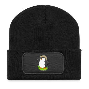 Chapeau de pingouin - Beanie recyclé à patch - noir - Devant