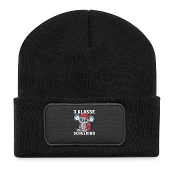 Koalabär Koala Koalabären 3 Klasse Drittklässler - Recycelte Patch Beanie - Schwarz - Vorne