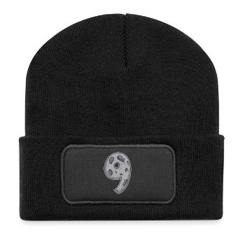 Nine - 9 Moon Motif - Recycled Patch Beanie - black - Front