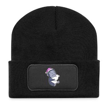 Gorille Fatigué Dormir Fille Endormie - Beanie recyclé à patch - noir - Devant