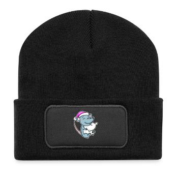 Souris Fatigué Dormir Fille De Sommeil - Beanie recyclé à patch - noir - Devant