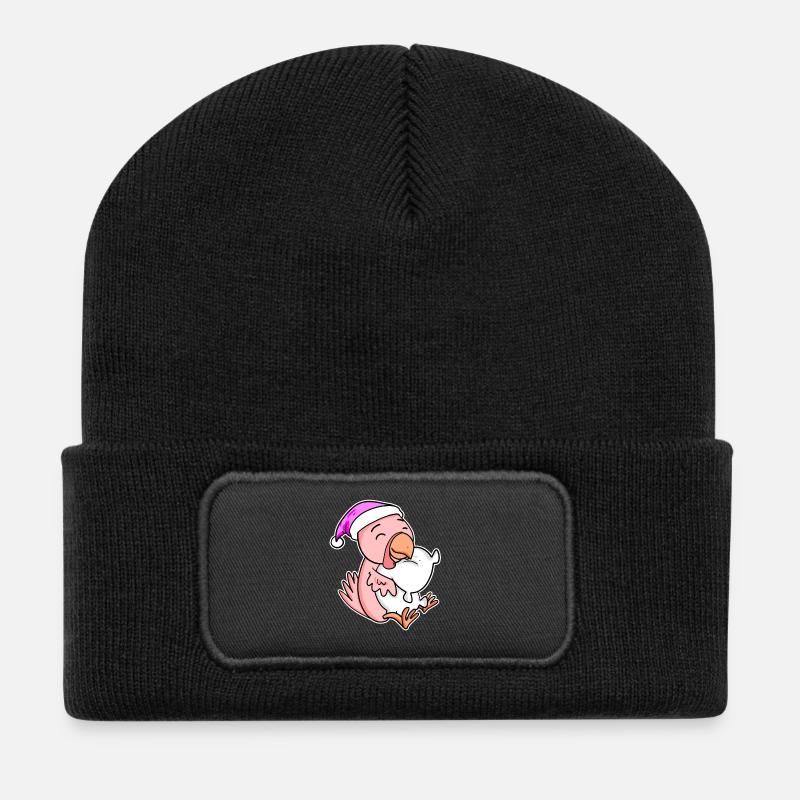 Huhn Müde Ausschlafen Schlafen Mädchen - Recycelte Patch Beanie - Schwarz