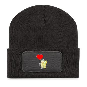 Butterfly Bride Heart Wedding - Recycled Patch Beanie - dark grey - Front