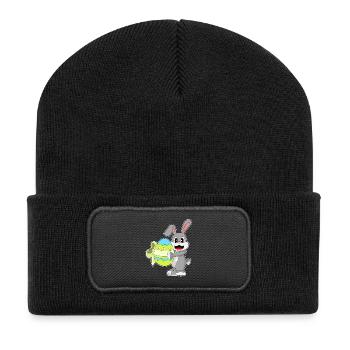 Bunny Easter Bow - Recycled Patch Beanie - black - Front