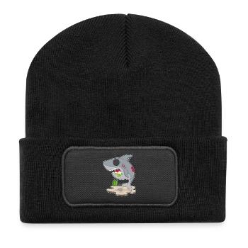 Shark Halloween Zombie - Recycled Patch Beanie - black - Front