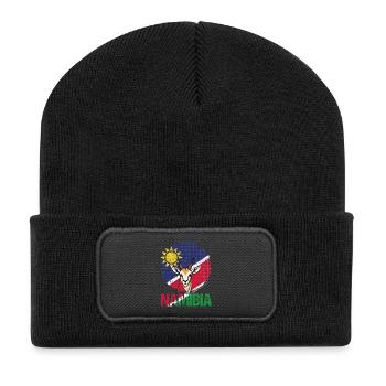 Namibia Afrika Souvenir - Recycelte Patch Beanie - Schwarz - Vorne