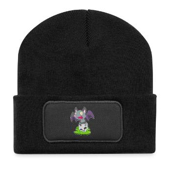 Bat Halloween Skull - Recycled Patch Beanie - black - Front