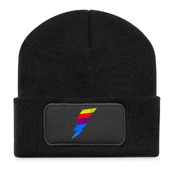 Colorful lightning effect on clothes - Recycled Patch Beanie - black - Front