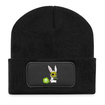 Farting Rabbit - Recycled Patch Beanie - black - Front