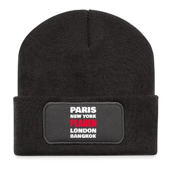 Ville de Plauen - Beanie recyclé à patch - charbon - Devant