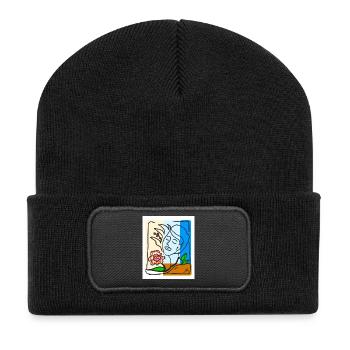 EC Woman I Flowers I GiftI Mother's Day I Women's Day - Recycled Patch Beanie - black - Front
