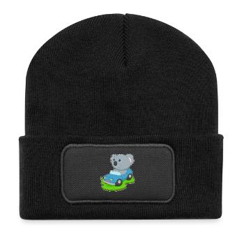 Koala Auto - Recycelte Patch Beanie - Schwarz - Vorne