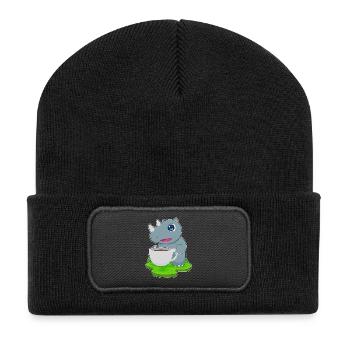 Rhinoceros Cup of Coffee - Recycled Patch Beanie - black - Front