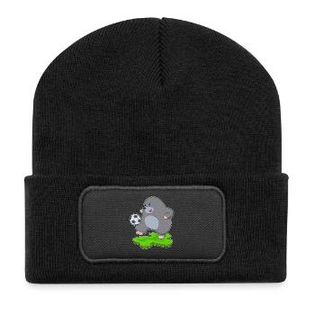 Mole Soccer Player Soccer Sports - Recycled Patch Beanie - black - Front