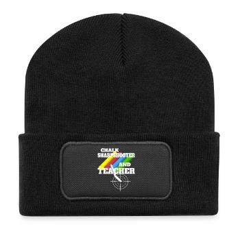 Chalk Sniper and Teacher - Recycled Patch Beanie - black - Front