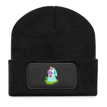Licorne mariée coeur mariage - Beanie recyclé à patch - noir - Devant