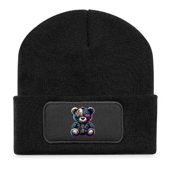 Ours en peluche Punk Emo - Beanie recyclé à patch - noir - Devant