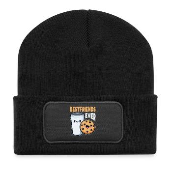 Milch Und Kekse Beste Freunde Immer Lustiger Morgen - Recycelte Patch Beanie - Schwarz - Vorne